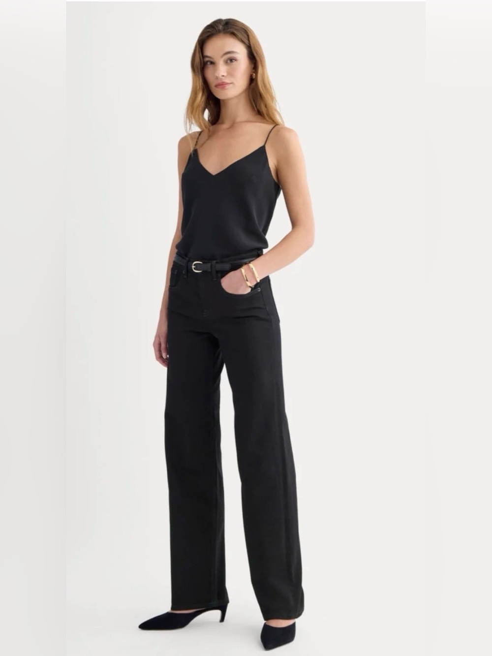 New Everlane THE COLUMN JEAN Black 27 Minimalist French Girl Modern